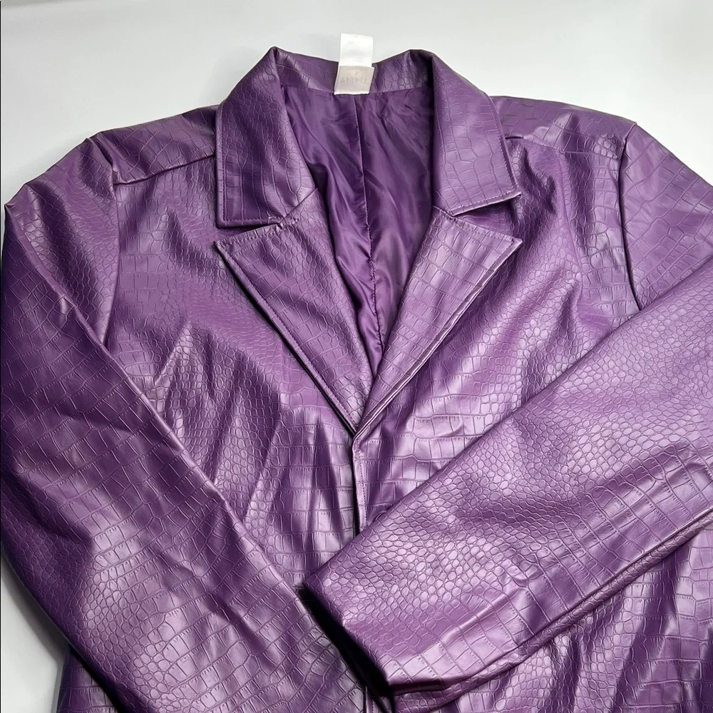 Adult Joker Jacket -‎ Suicide Squad purple vegan leather trench steampunk  S